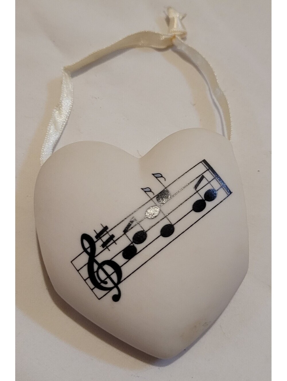Heart Shaped Porcelain Music Ornament